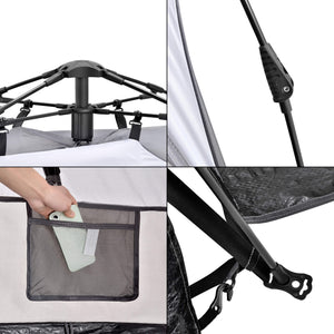 Beach Shelter Mullsjö Pop Up Beach Tent 215x135x140cm Gray