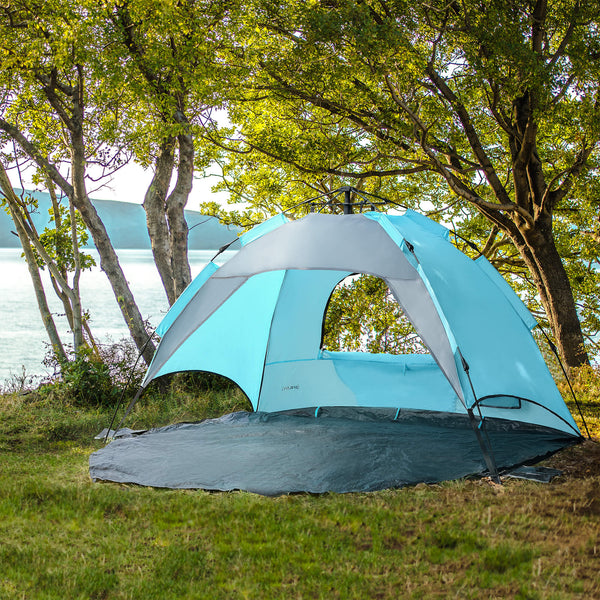 Beach shelter Mullsjö pop up beach tent 215x135x140cm light blue