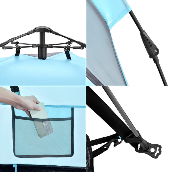 Beach shelter Mullsjö pop up beach tent 215x135x140cm light blue