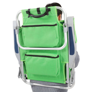 Sedia da spiaggia pieghevole, set da 2, verde