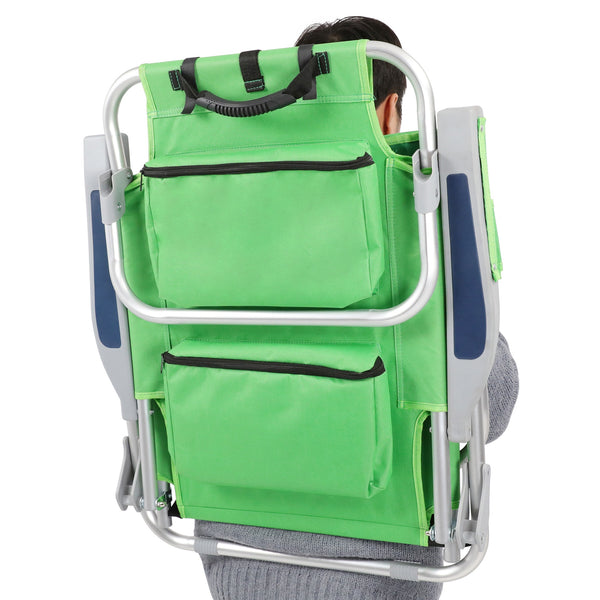 Sedia da spiaggia pieghevole, set da 2, verde