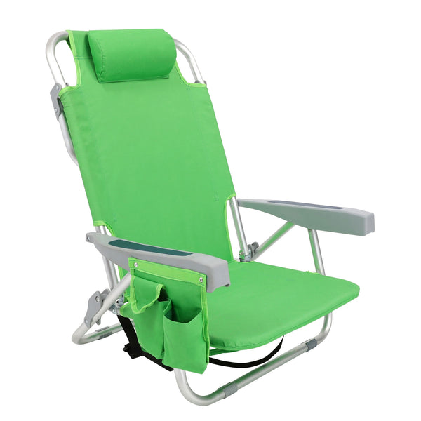 Sedia da spiaggia pieghevole, set da 2, verde