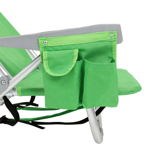 Sedia da spiaggia pieghevole, set da 2, verde