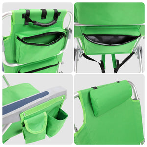 Sedia da spiaggia pieghevole, set da 2, verde