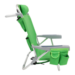 Sedia da spiaggia pieghevole, set da 2, verde