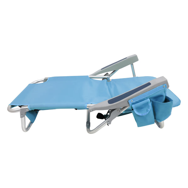 Folding beach chair, light blue