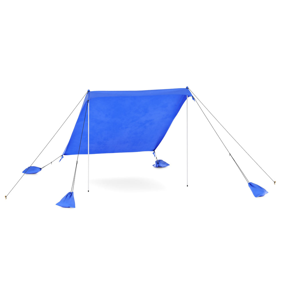 Tenda da spiaggia parasole con 2 pali 210 x 210 x 200 cm blu