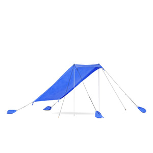 Strandzelt Sonnensegel mit 2 Stangen 210 x 210 x 200 cm blau