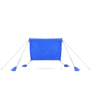 Strandzelt Sonnensegel mit 2 Stangen 210 x 210 x 200 cm blau