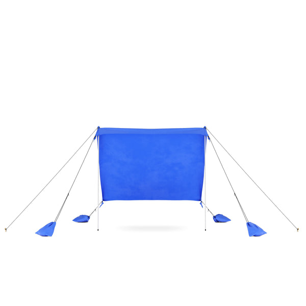 Strandzelt Sonnensegel mit 2 Stangen 210 x 210 x 200 cm blau