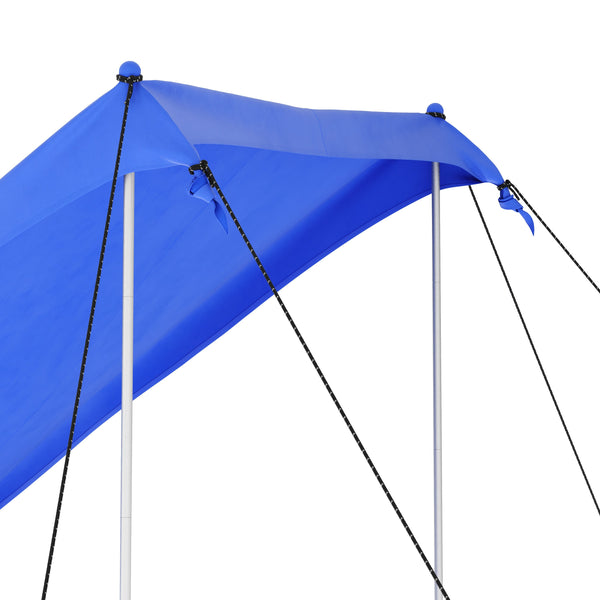 Strandzelt Sonnensegel mit 2 Stangen 210 x 210 x 200 cm blau