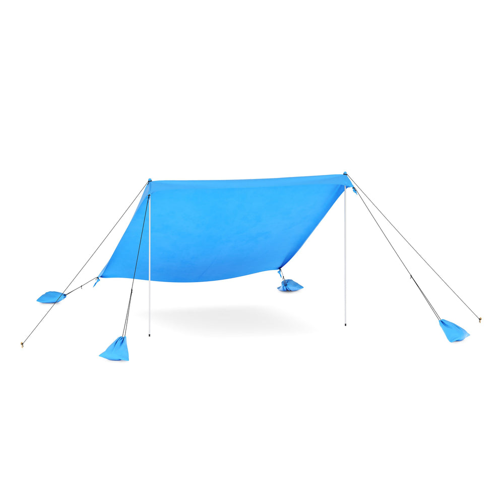 Tenda da spiaggia parasole con 2 pali 280 x 280 x 200 cm azzurro