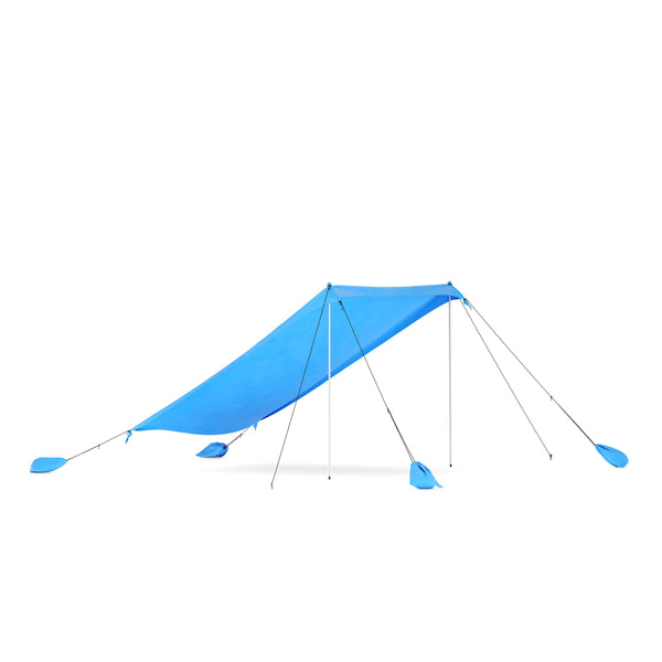 Strandzelt Sonnensegel mit 2 Stangen 280 x 280 x 200 cm hellblau