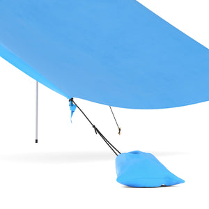 Strandzelt Sonnensegel mit 2 Stangen 280 x 280 x 200 cm hellblau