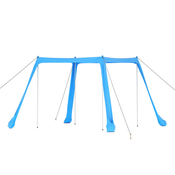 Strandzelt mit 4 Stangen 210 x 210 x 200 cm hellblau
