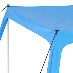 Strandzelt mit 4 Stangen 210 x 210 x 200 cm hellblau