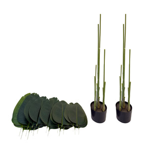 Strelitzie künstlich mit Topf 160 cm 2er Set