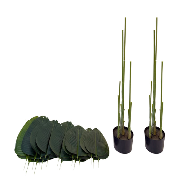 Strelitzie künstlich mit Topf 160 cm 2er Set