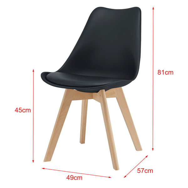 Esszimmerstuhl Dubrovnik 6er Set 81x49 cm Schwarz PU-Kunstleder
