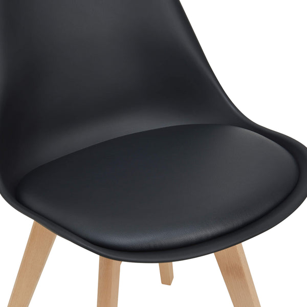 Esszimmerstuhl Fläten 2er Set 81x49 cm Schwarz PU-Kunstleder