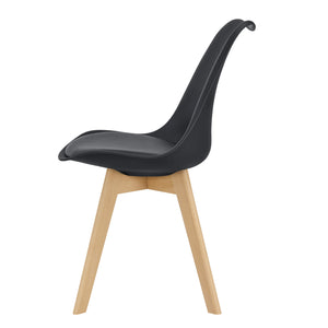 Esszimmerstuhl Fläten 2er Set 81x49 cm Schwarz PU-Kunstleder
