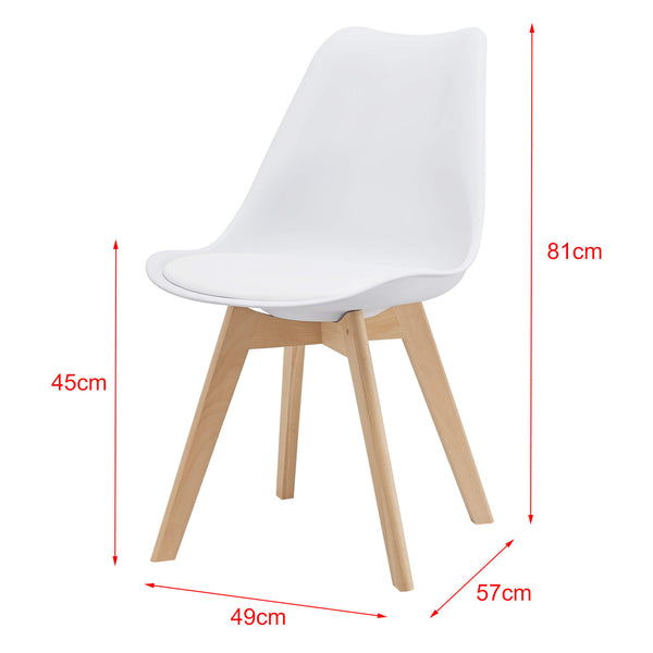 Esszimmerstuhl Dubrovnik 6er Set 81x49 cm Weiss PU-Kunstleder