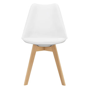 Esszimmerstuhl Fläten 2er Set 81x49 cm Weiss PU-Kunstleder