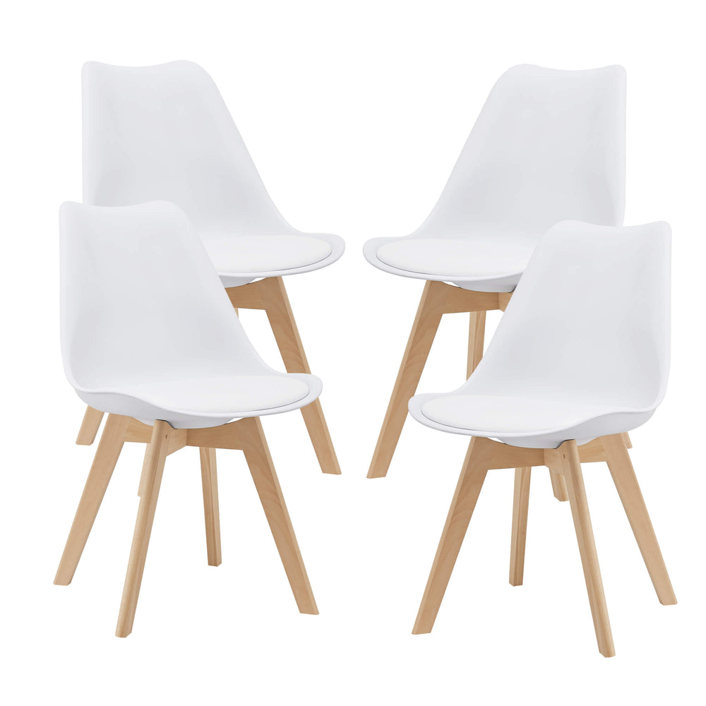 Set di 4 sedie da pranzo Dubrovnik 81x49 cm Bianco