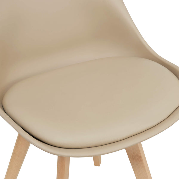 Esszimmerstuhl Dubrovnik 6er Set 81x49 cm Beige PU-Kunstleder