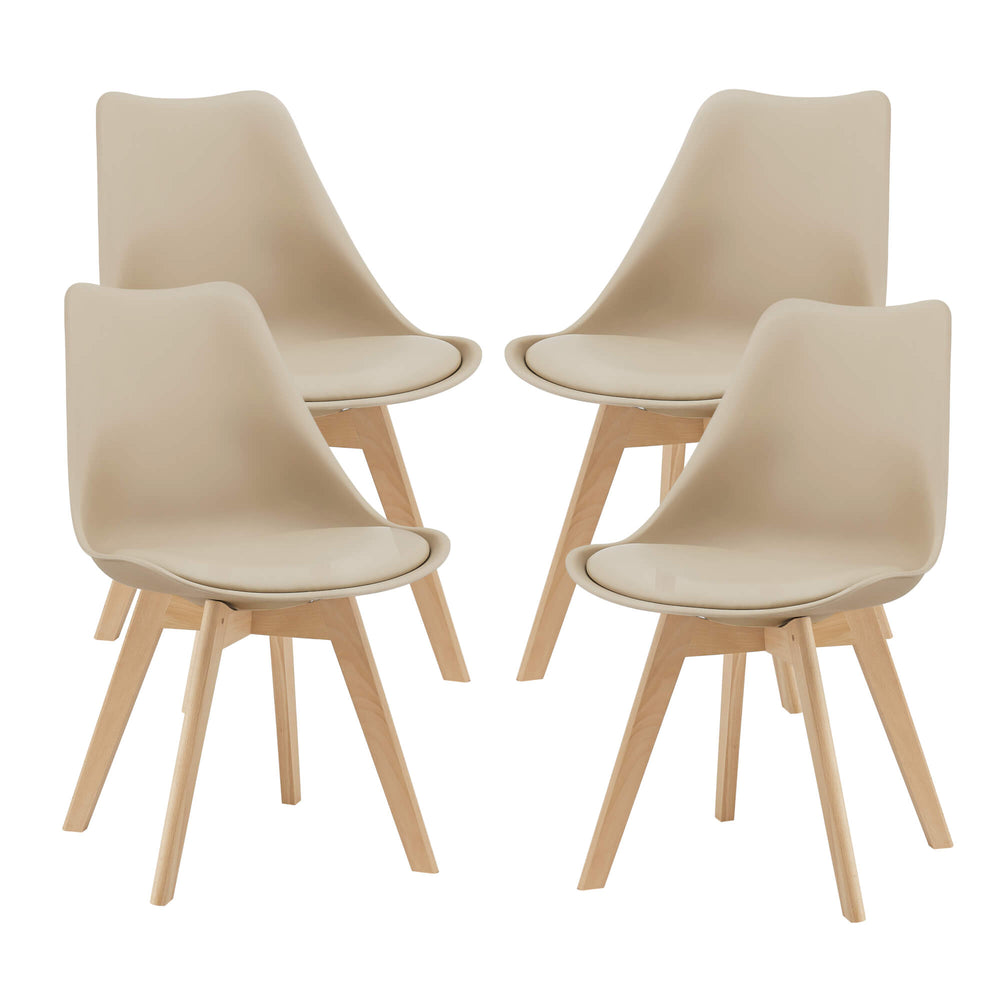 Set di 4 sedie da pranzo Dubrovnik 81x49 cm Beige