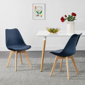 Esszimmerstuhl Dubrovnik 6er Set 81x49 cm Blau PU-Kunstleder