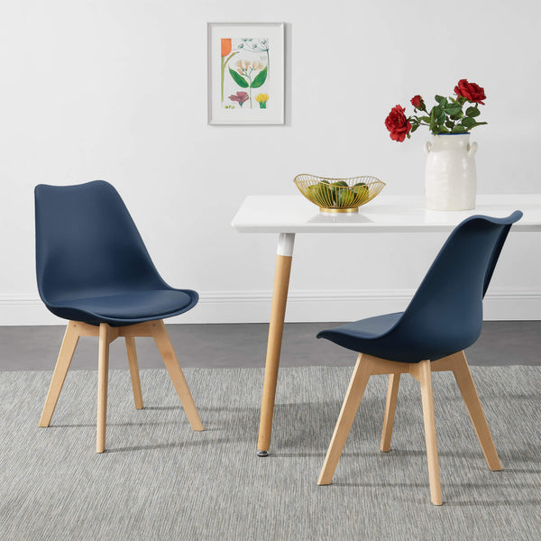 Esszimmerstuhl Dubrovnik 6er Set 81x49 cm Blau PU-Kunstleder