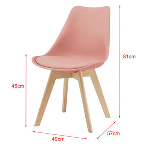 Esszimmerstuhl Fläten 2er Set 81x49 cm Rosé PU-Kunstleder