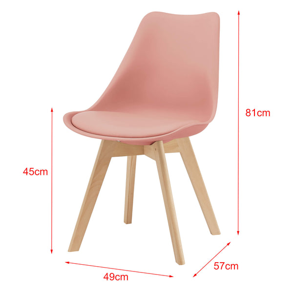 Esszimmerstuhl Fläten 2er Set 81x49 cm Rosé PU-Kunstleder
