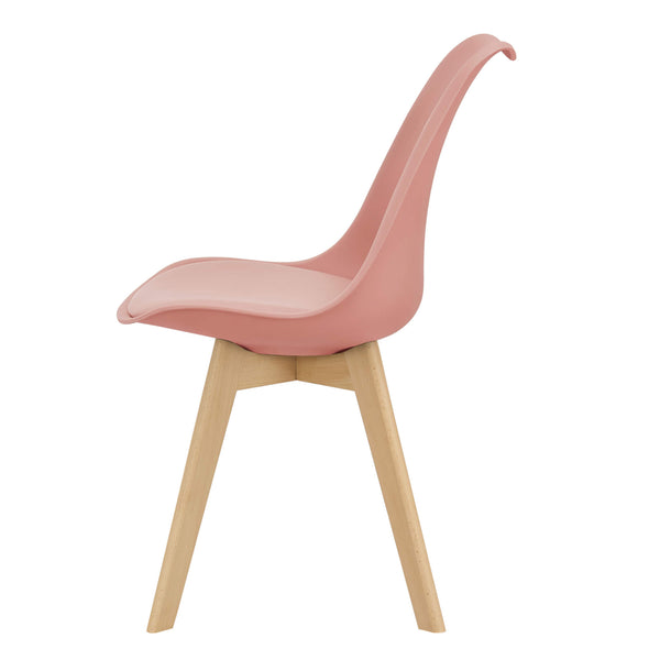 Esszimmerstuhl Fläten 2er Set 81x49 cm Rosé PU-Kunstleder