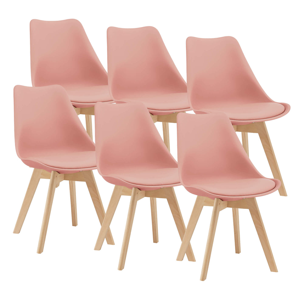 Sedia da pranzo Dubrovnik, set da 6, 81x49 cm, rosa, similpelle PU