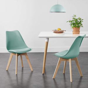 Esszimmerstuhl Fläten 2er Set 81x49 cm Minzgrün PU-Kunstleder