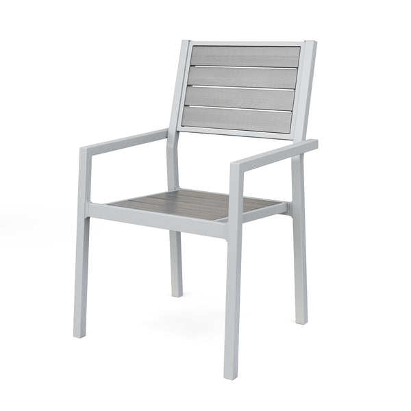 Tisch 200 cm + 8 Stühle, grau