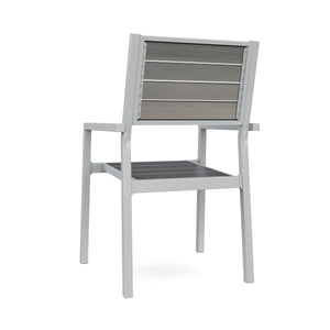 Tisch 200 cm + 8 Stühle, grau