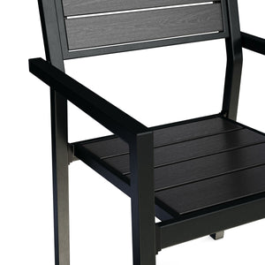 Garden furniture set: table 80 cm + 2 chairs, black