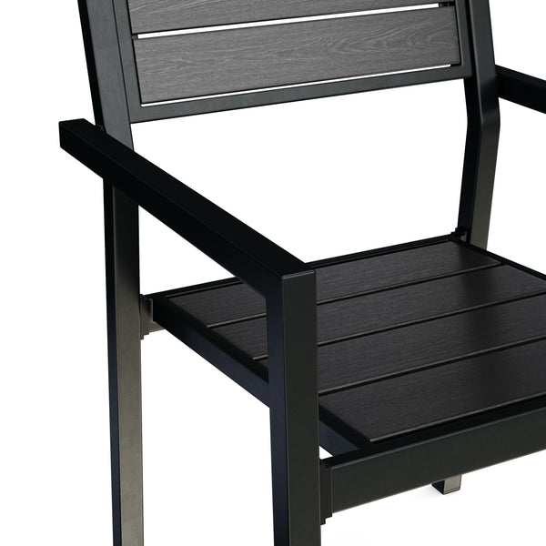 Gartenmöbel Tisch 200 cm + 8 Stühle schwarz