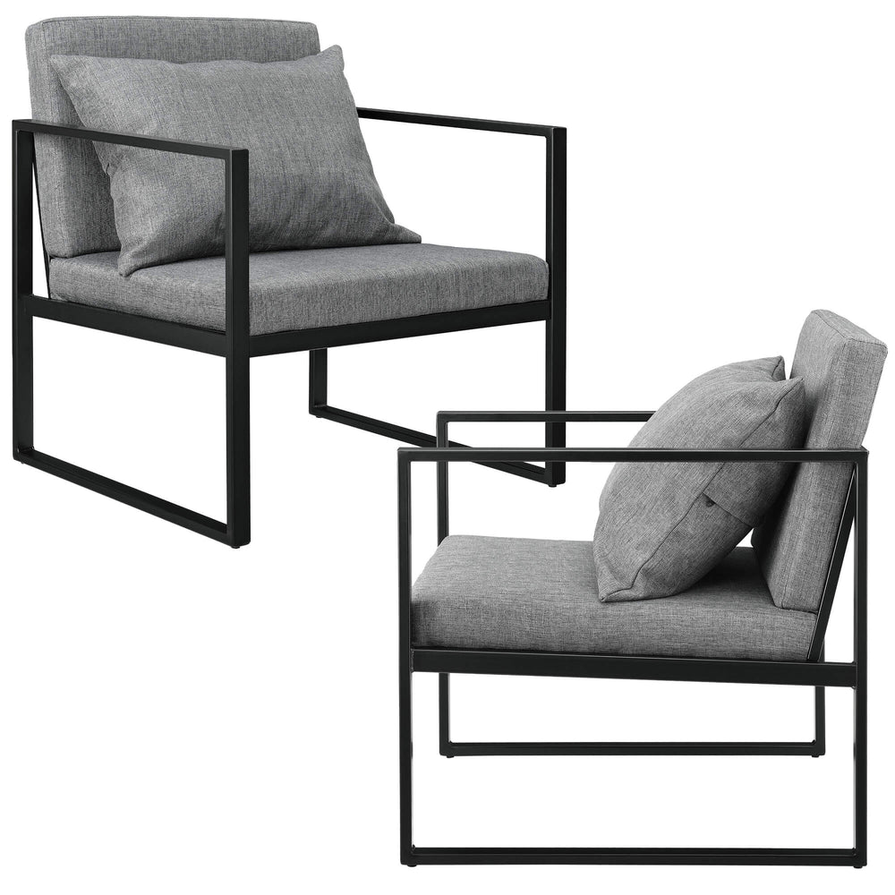 Sedia da pranzo Ragusa, set da 2, grigio scuro, sedia per TV