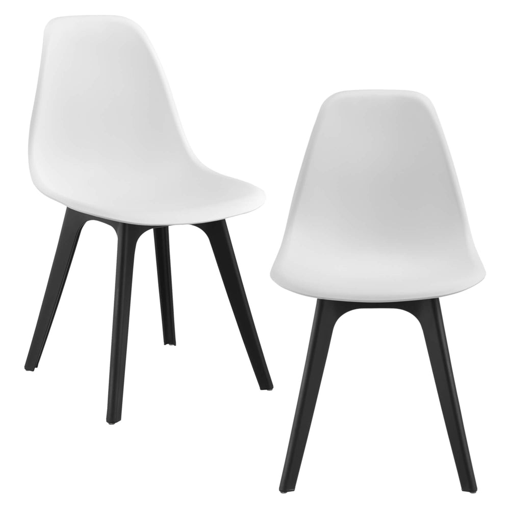 Sedia da pranzo Bretik, set da 2, 83x54x48 cm, bianco/nero