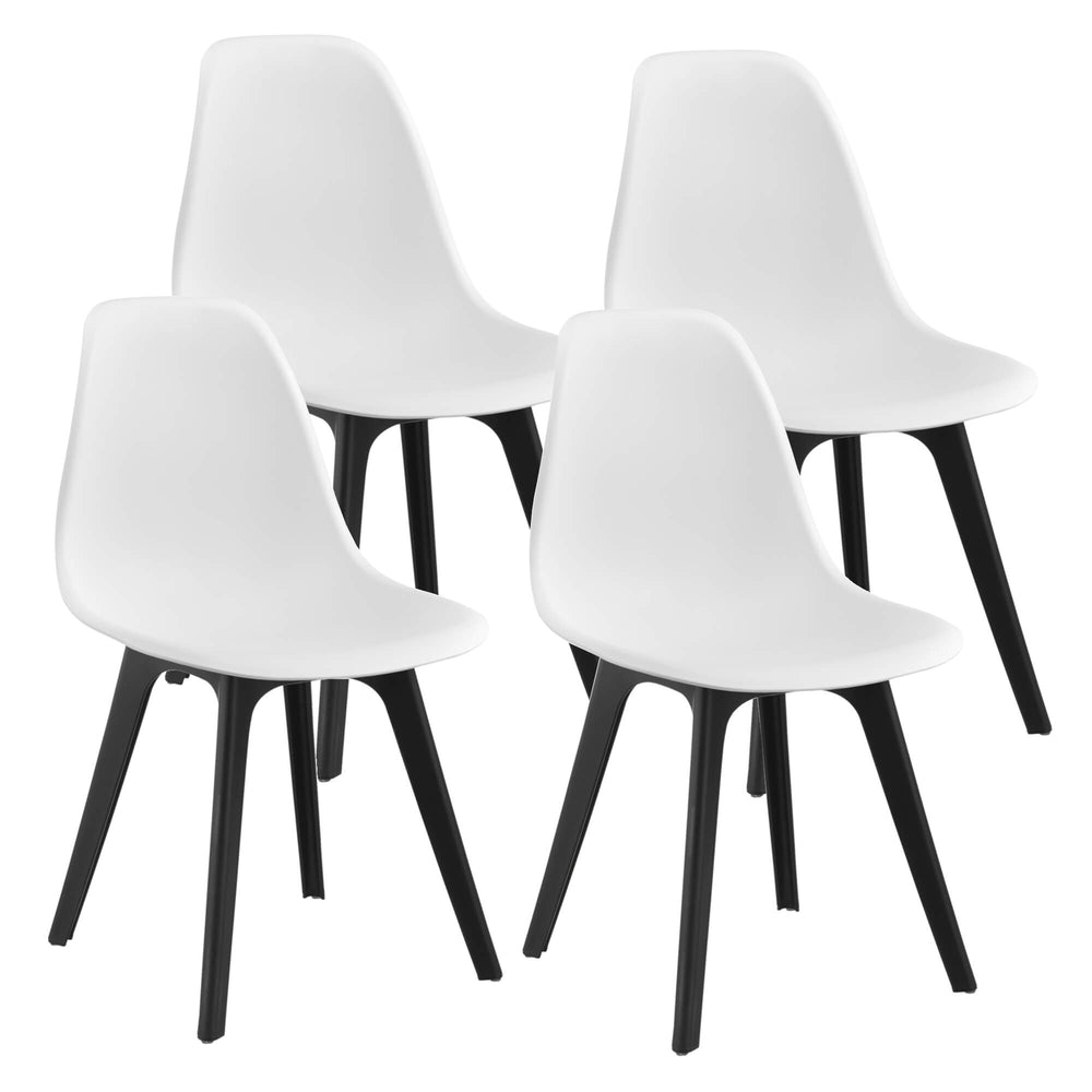 Sedia da pranzo Bretik, set da 4, 83x54x48 cm, bianco/nero