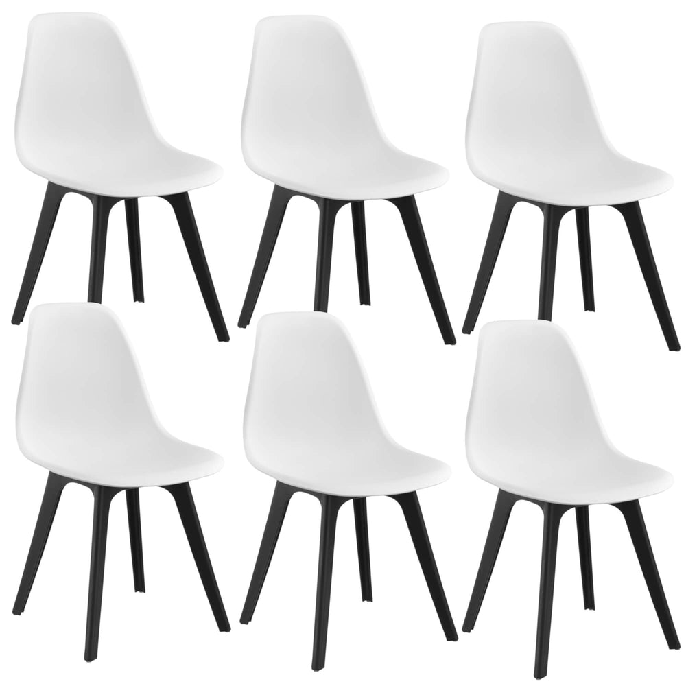 Sedia da pranzo Bretik, set da 6, 83x54x48 cm, bianco/nero