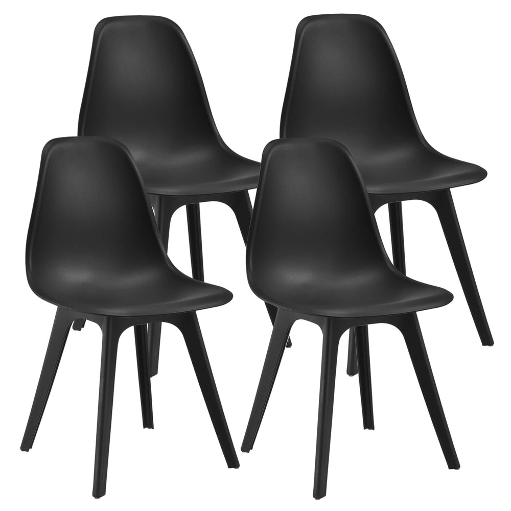 Sedia da pranzo Bretik, set da 4, 83x54x48 cm, nera