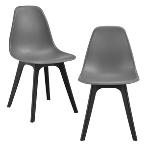 Esszimmerstuhl Bretik 2er Set 83x54x48 cm Grau/Schwarz