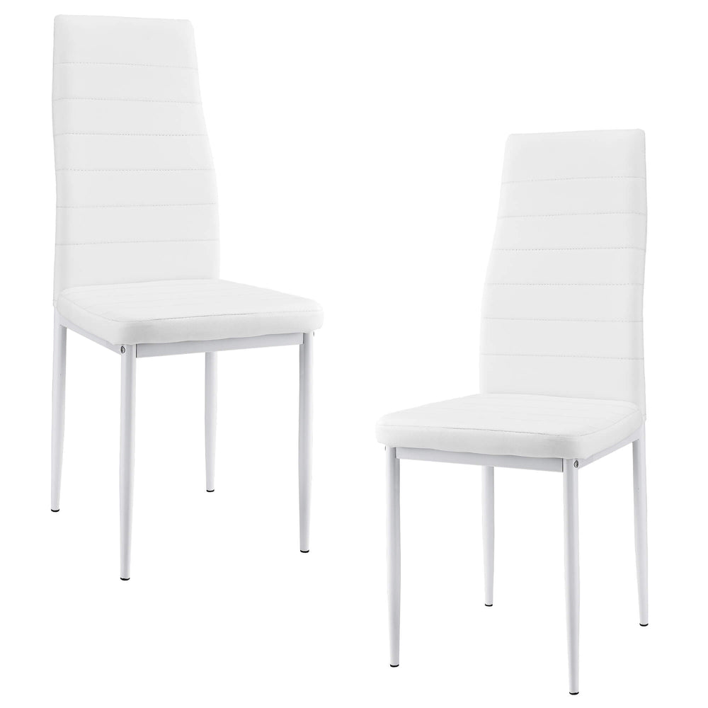 Sedia da pranzo Lidköping, set da 2, similpelle bianca