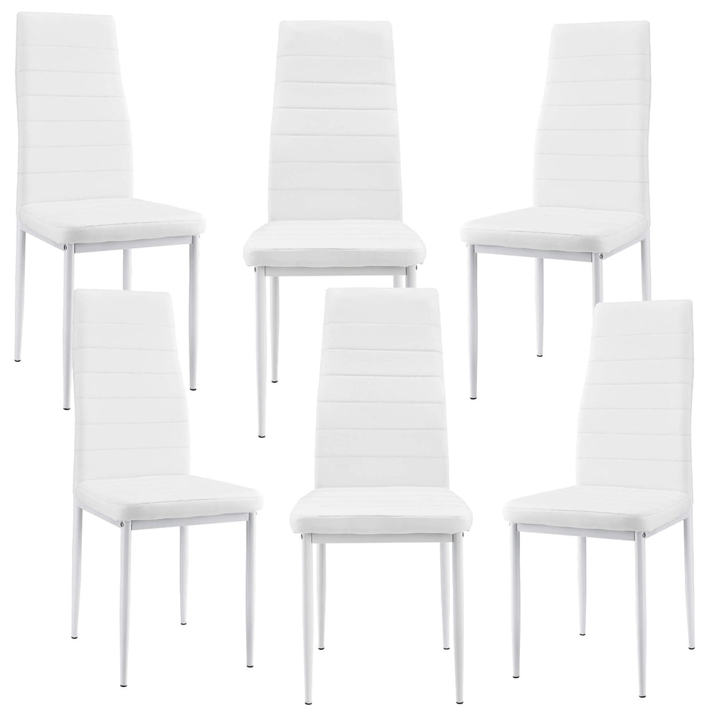 Sedia da pranzo Lidköping, set da 6, similpelle bianca