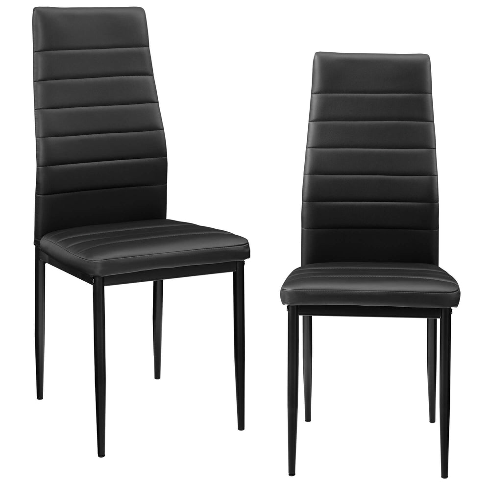 Sedia da pranzo Lidköping, set da 2, similpelle nera